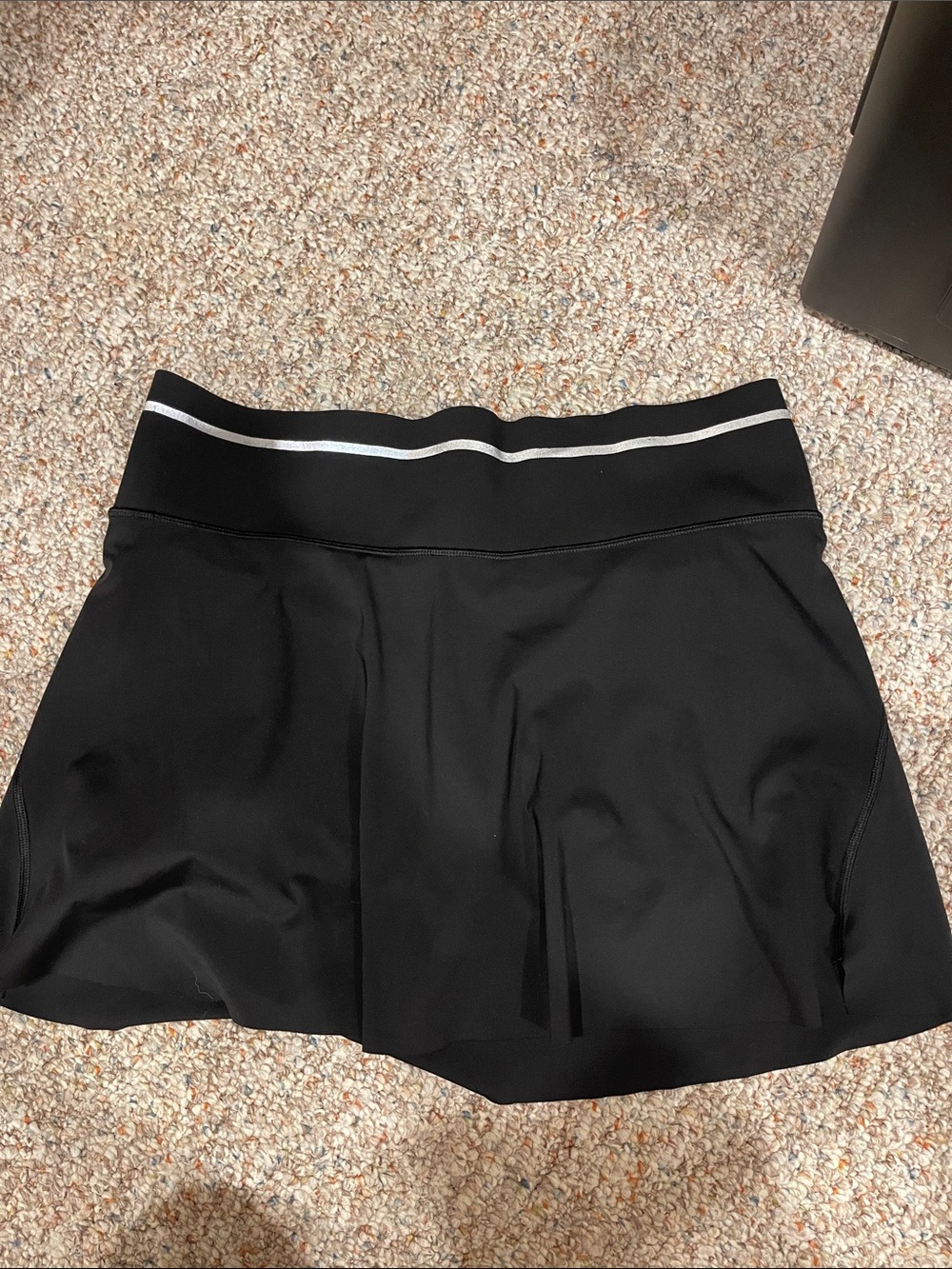 Athleta Black Skort with Reflective Waistband Stripe